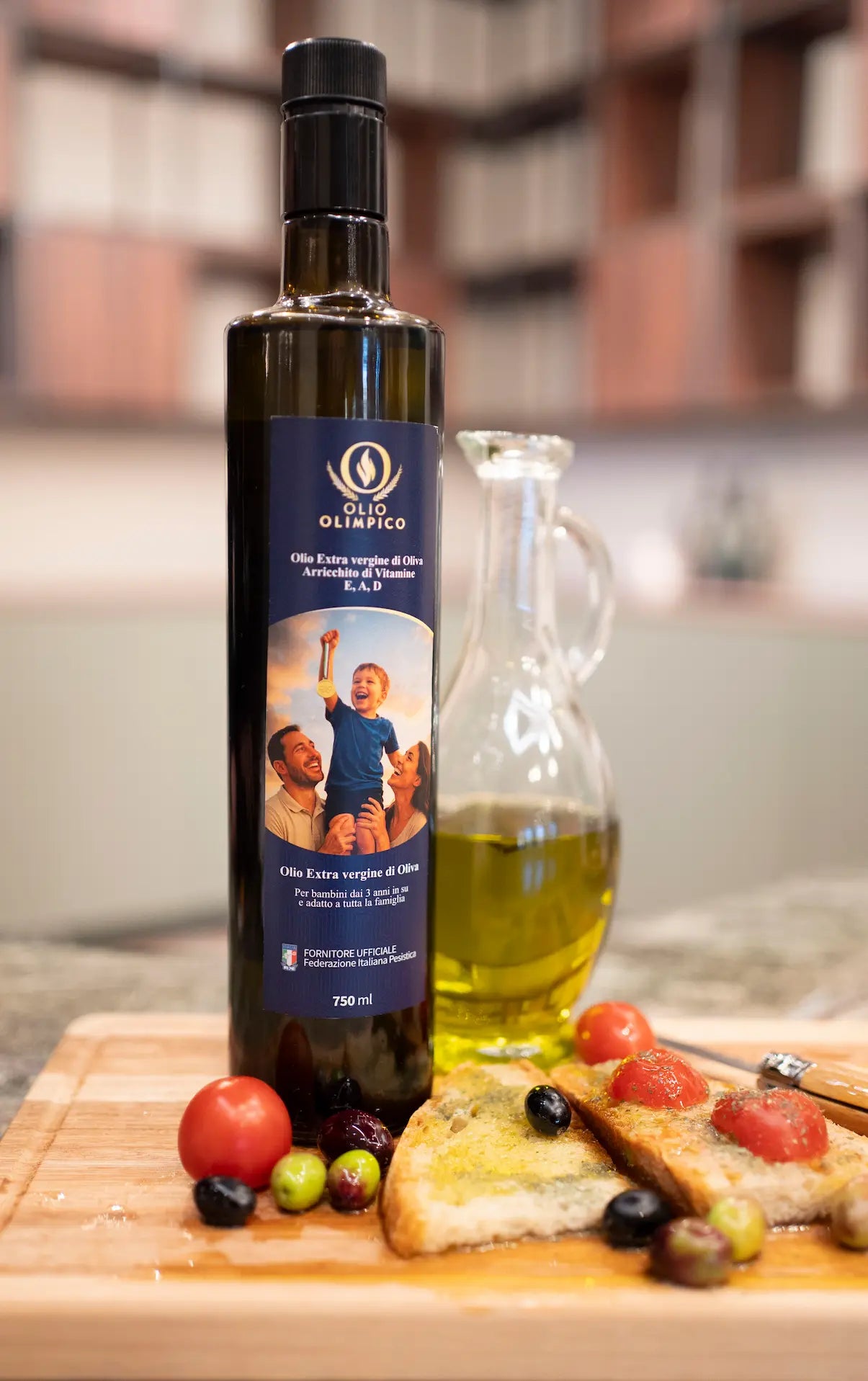 Olio Olimpico - Olio EVO arricchito di vitamine subito assimilabili | 6 bottiglie 750 ml